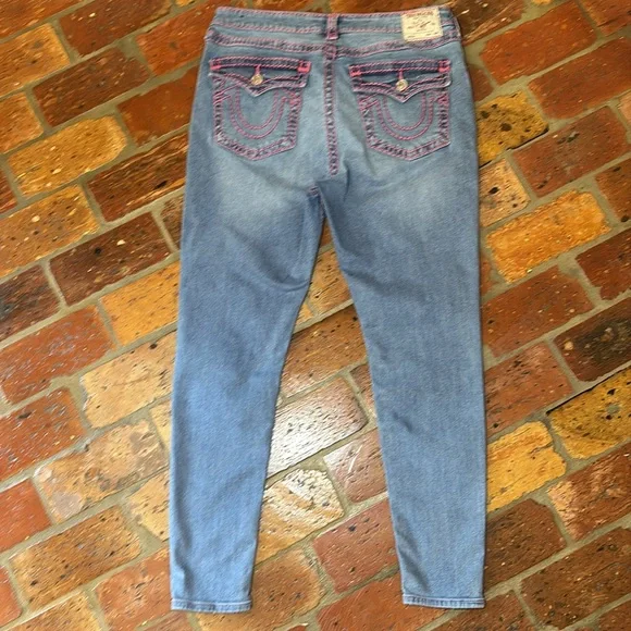 TRUE RELIGION JENNIE MID RISE SUPER T SKINNY JEAN size 34 - Picture 7 of 16